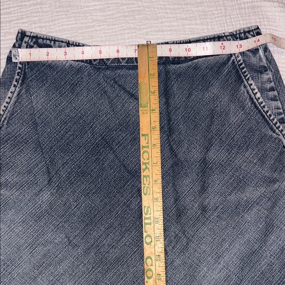 Vintage United Colors Of Benetton Jean Denim Long Skirt Blue Raw Hemline Preppy - Picture 10 of 15